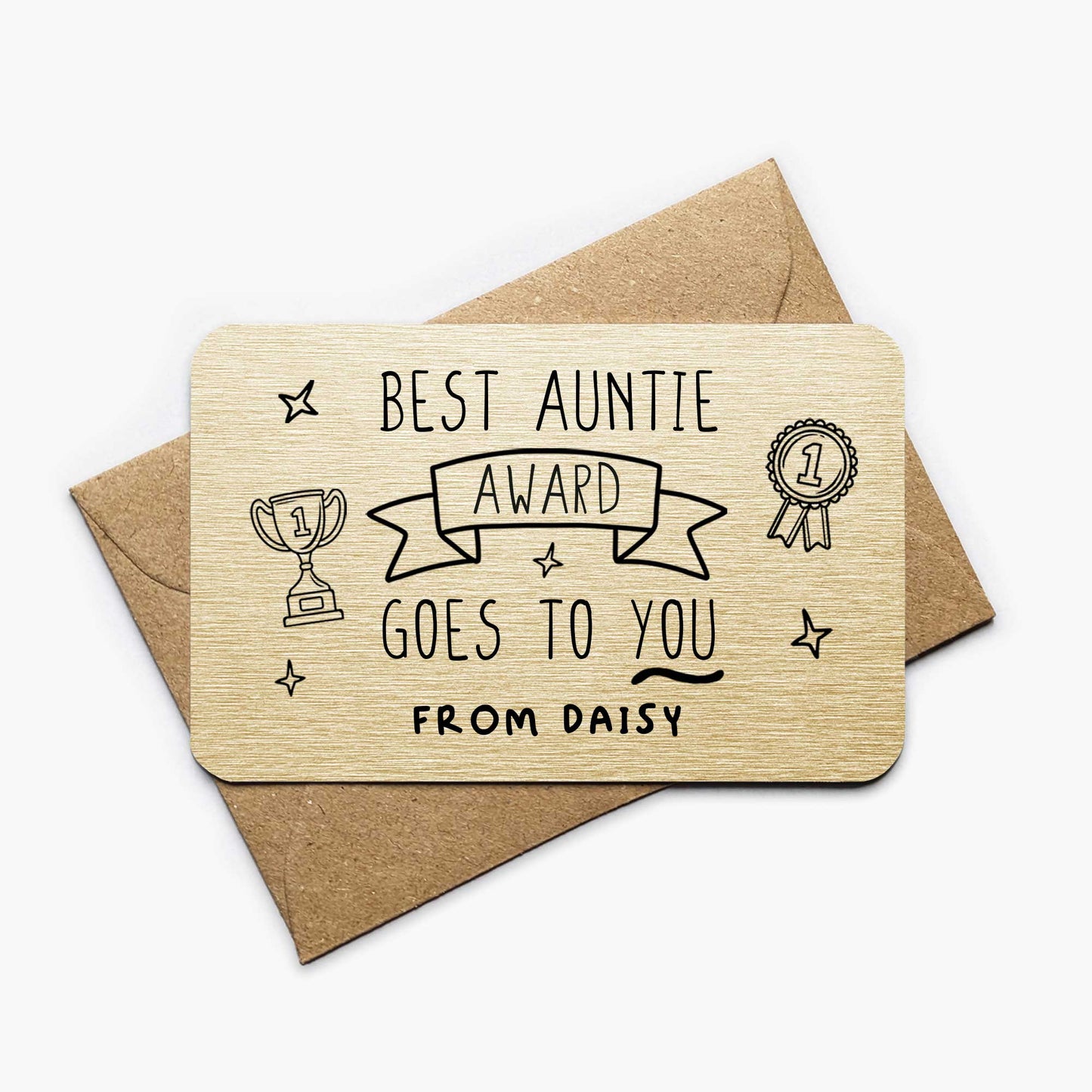 Personalised Auntie Award Wallet Card