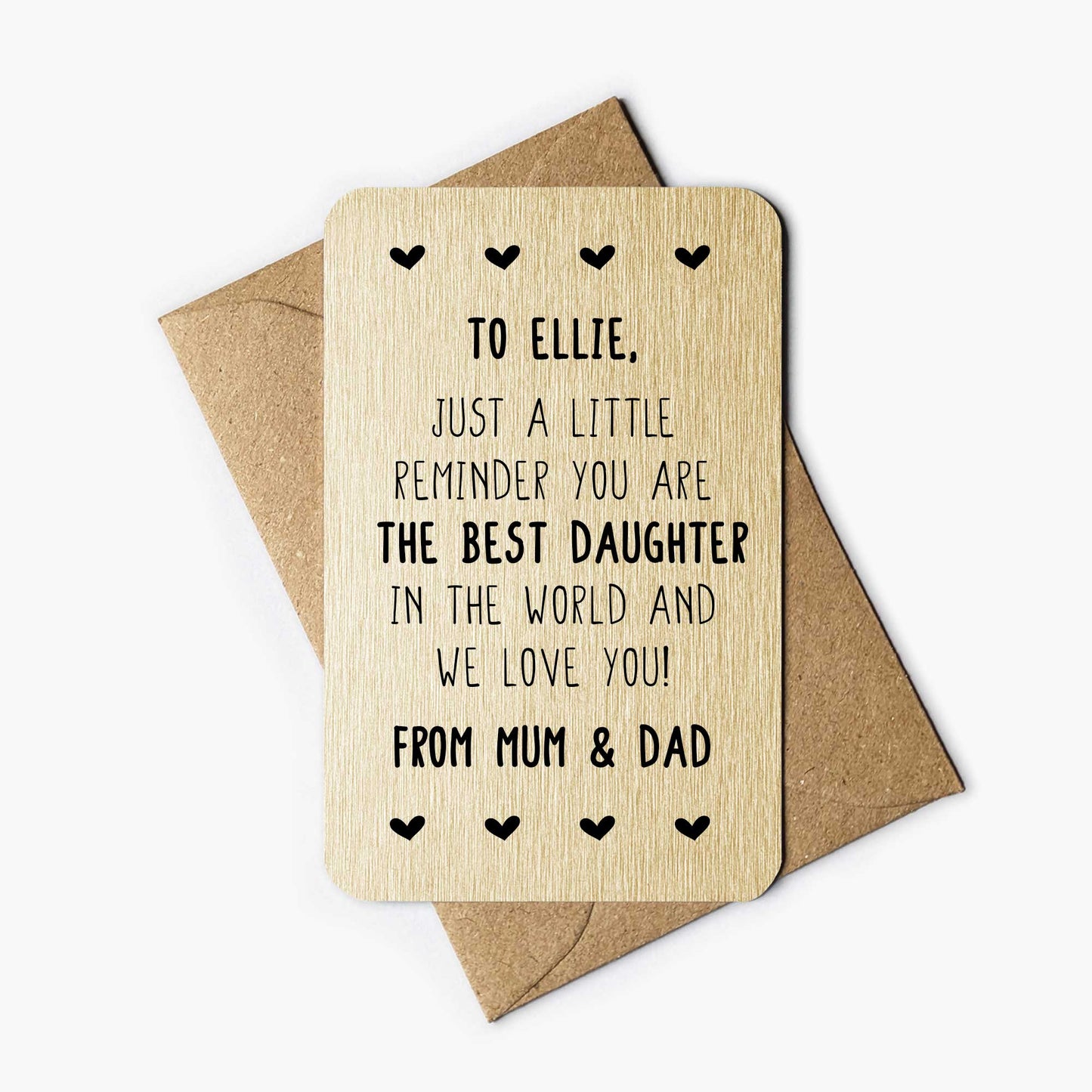 Personalised Best Daughter Wallet Card