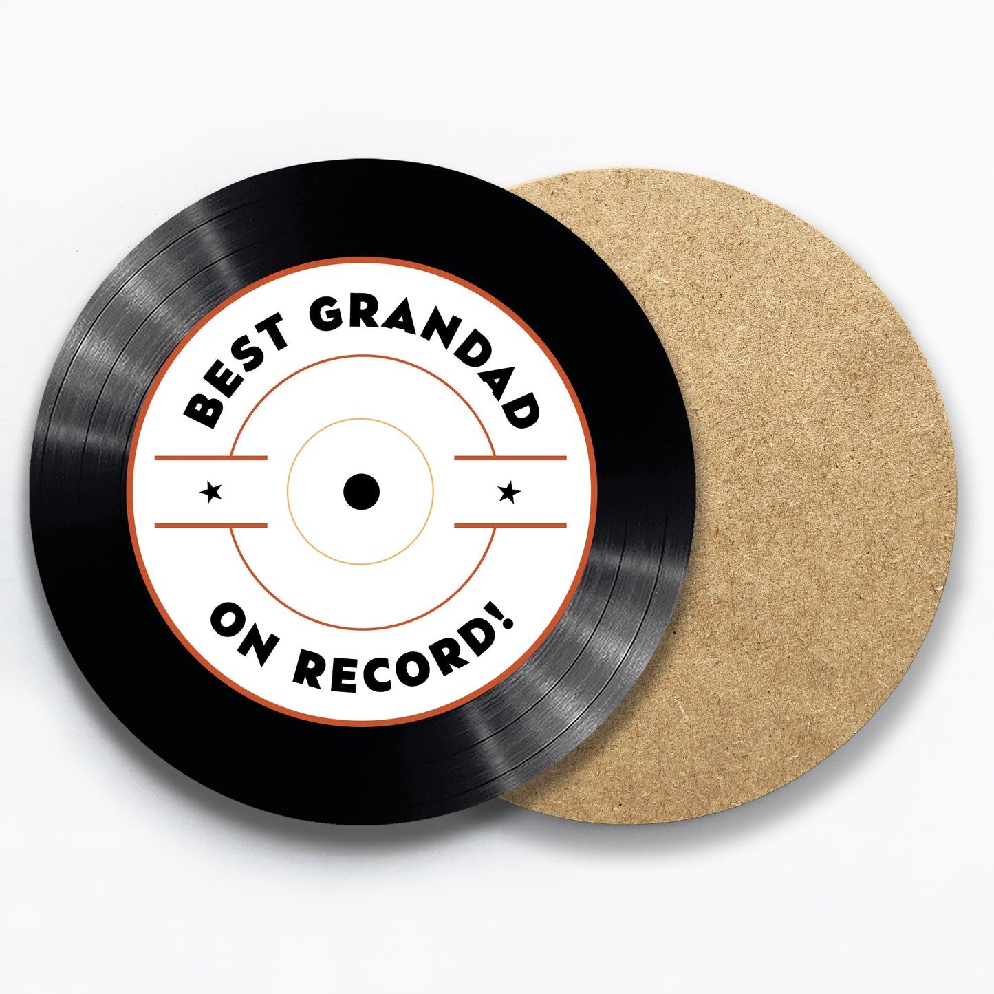 Personalised Best Grandad On Record Coaster