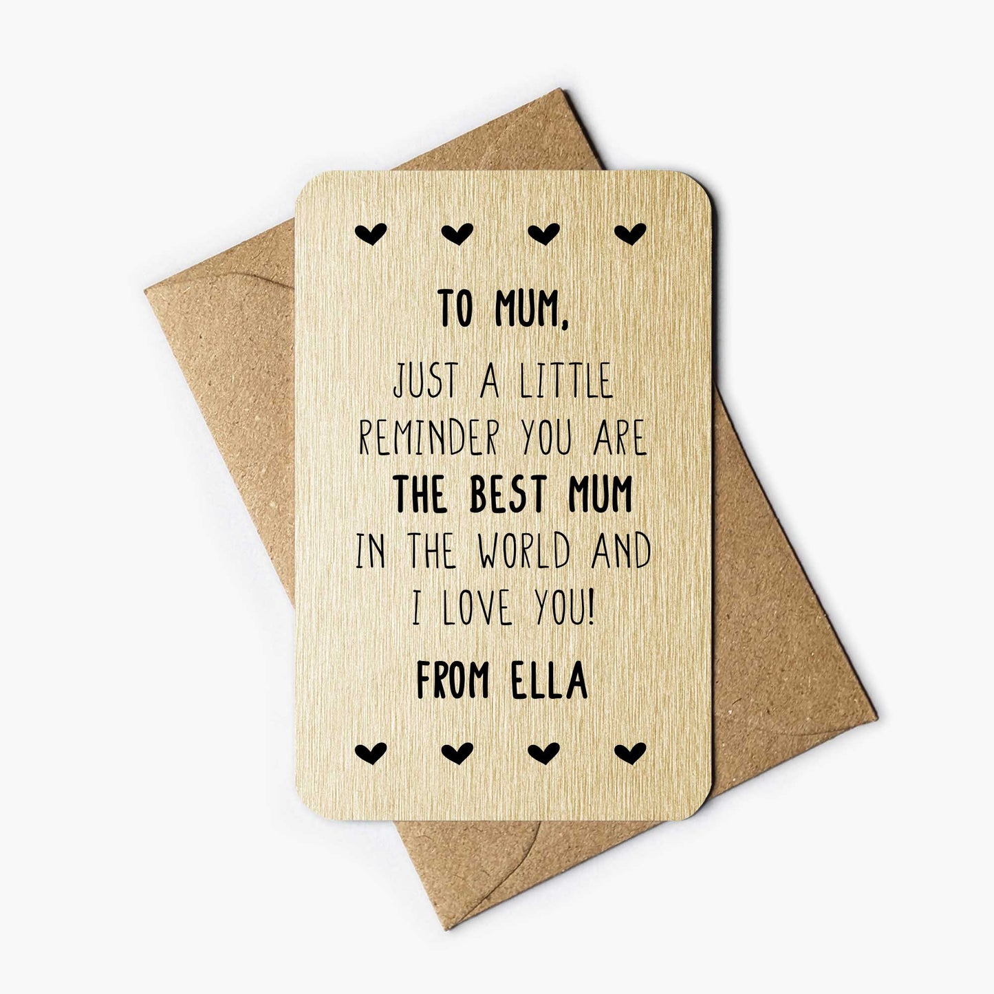 Personalised Best Mum Wallet Card