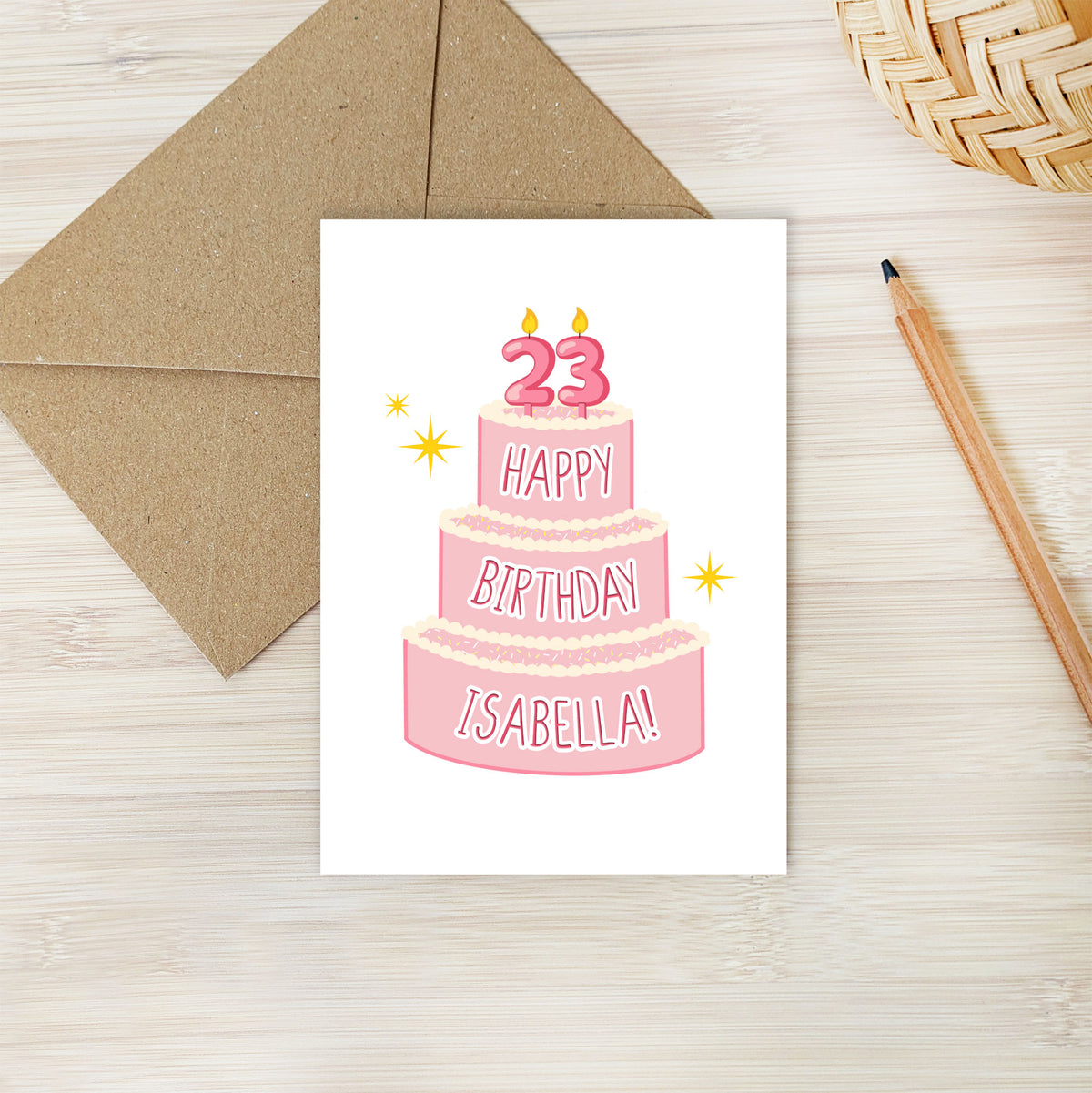 Personalised Birthday Cake Card