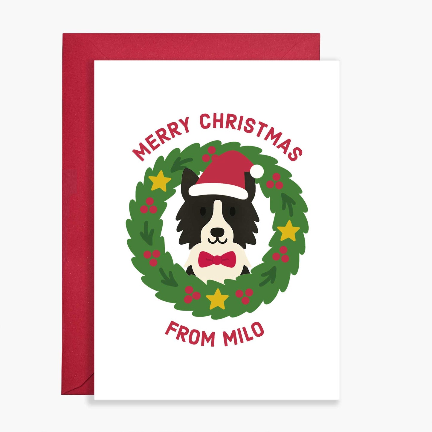 Personalised Border Collie Christmas Card