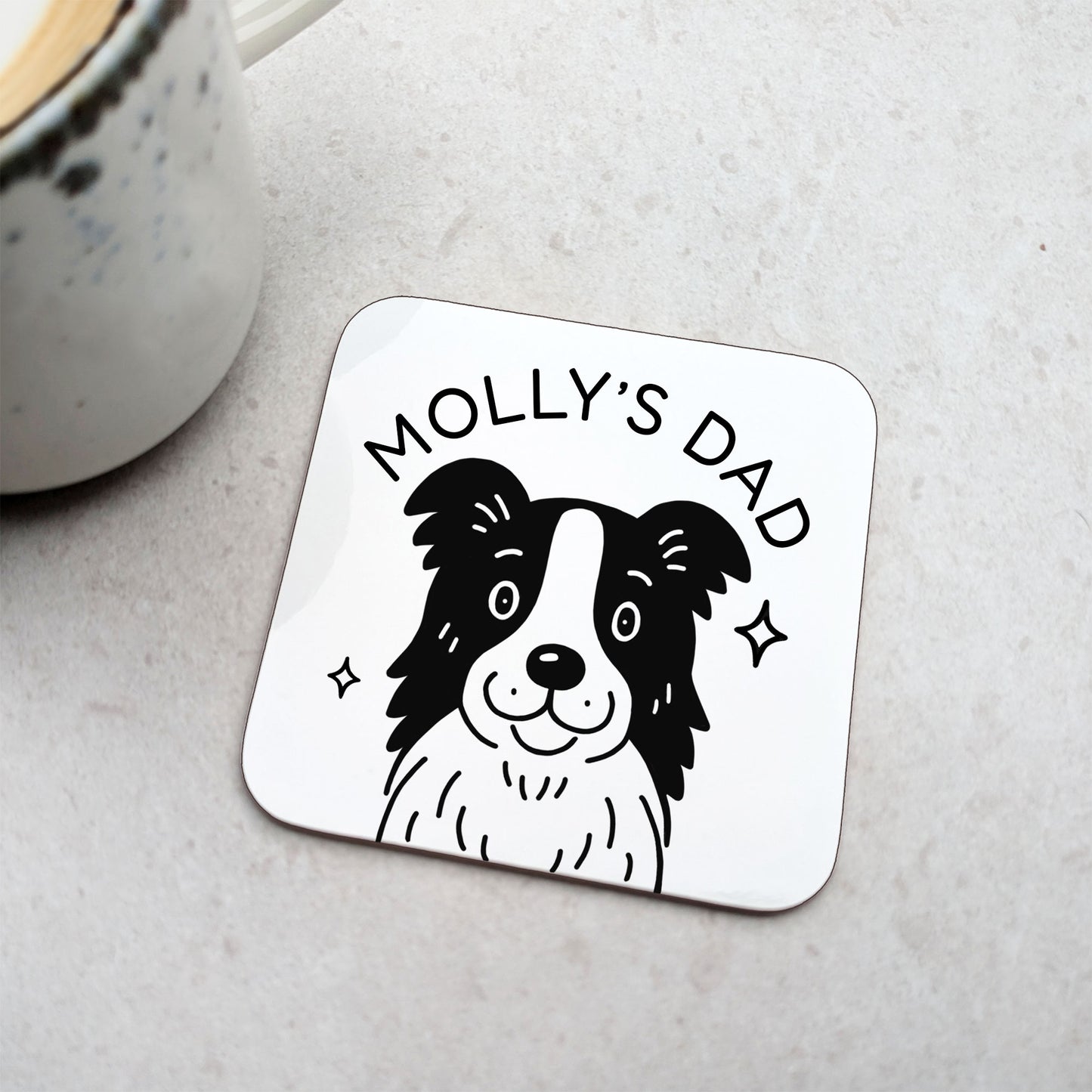 Personalised Border Collie Coaster