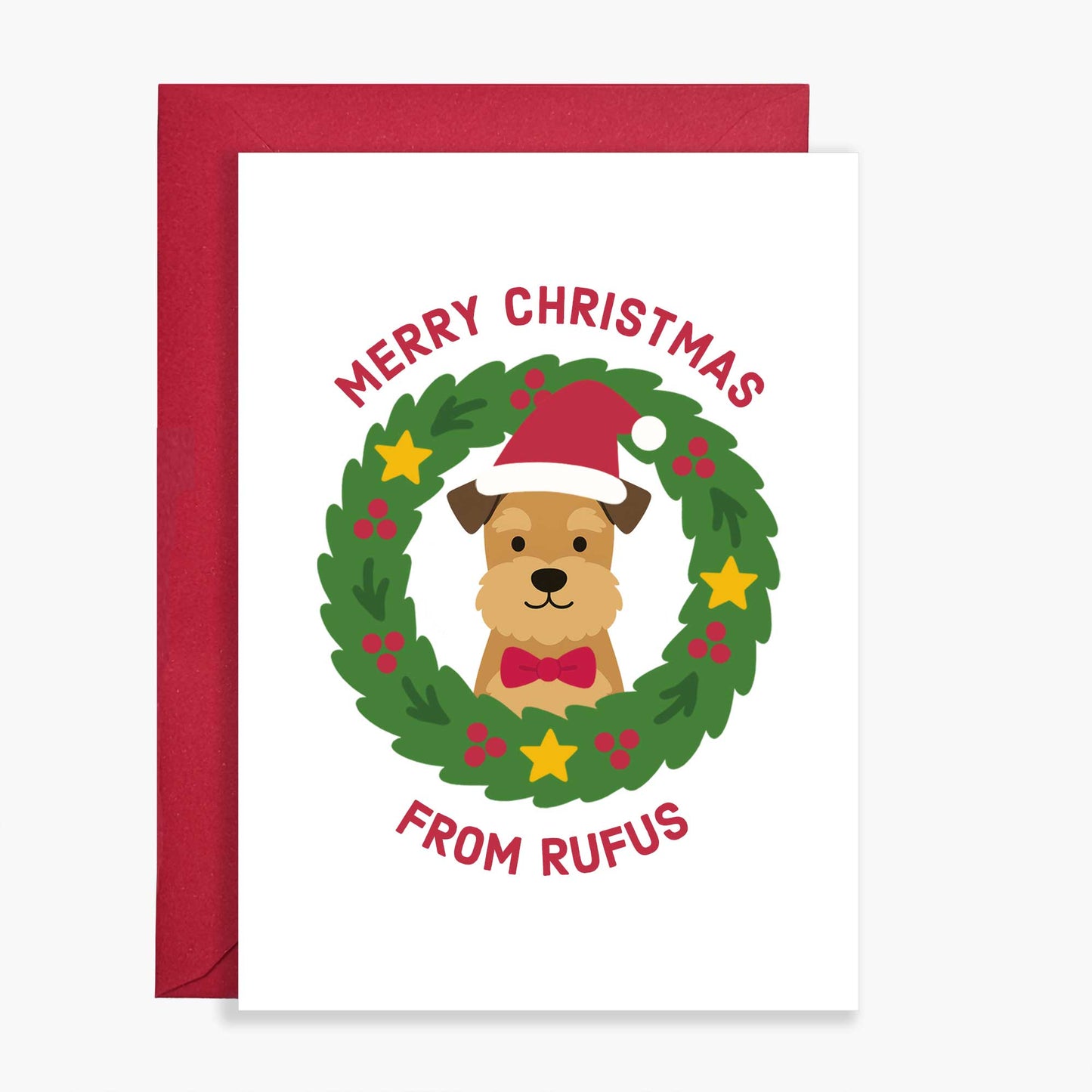 Personalised Border Terrier Christmas Card