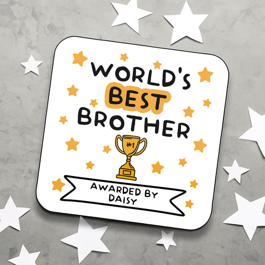 Personalised World's Best Brother Coaster