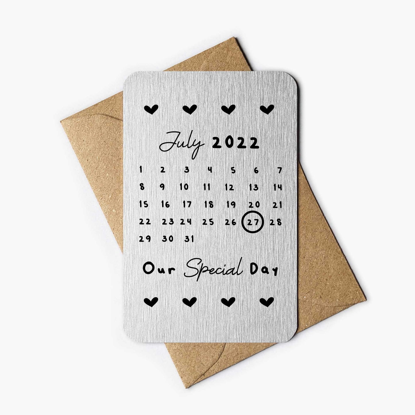 Personalised Anniversary 'Our Special Day' Wallet Card