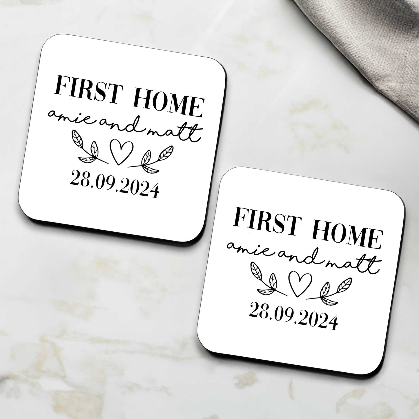 Personalised First Home Coasters