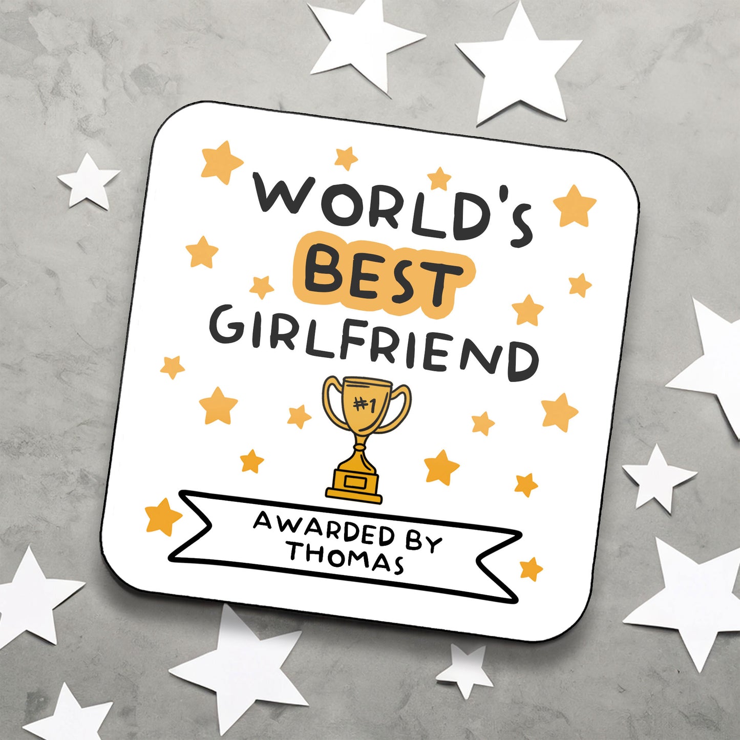Personalised World's Best Wife Coaster