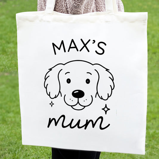 Personalised Golden Retriever Mum Tote Bag