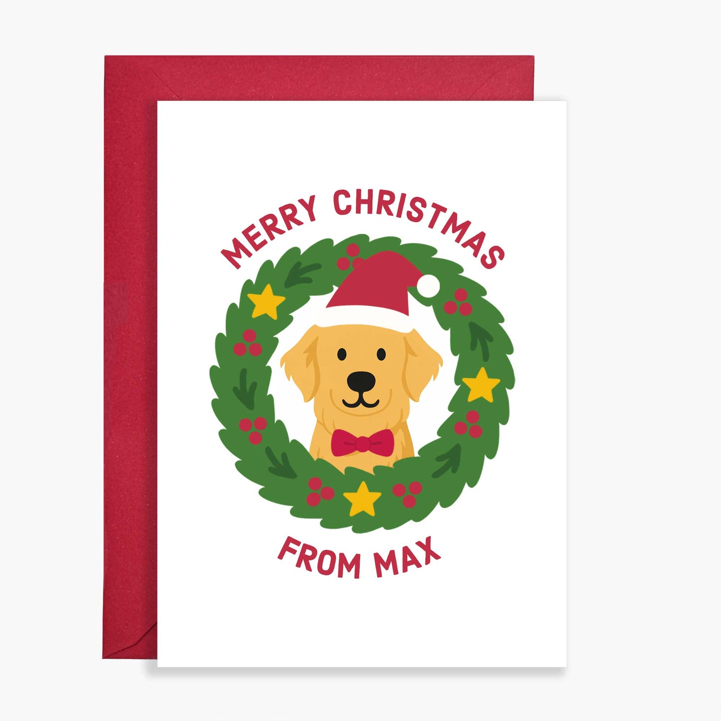 Personalised Golden Retriever Christmas Card