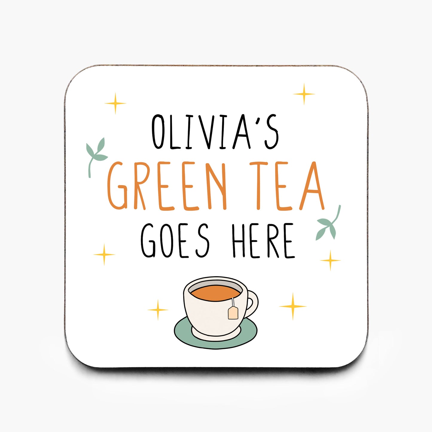 Personalised Green Tea Coaster