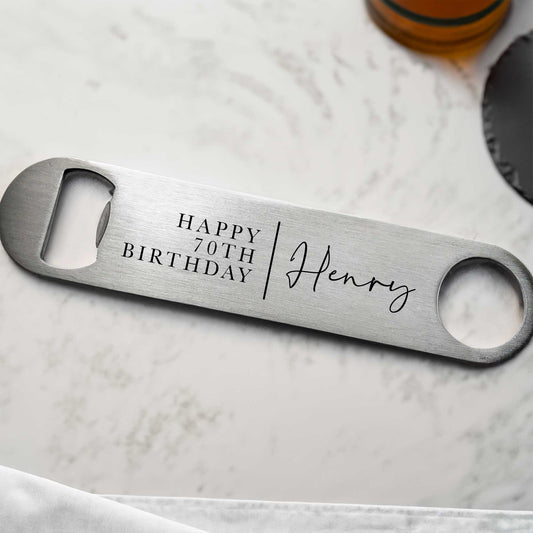 Personalised 70th Birthday Bottle Opener