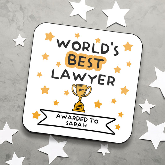 Personalised World's Best Lawyer Coaster