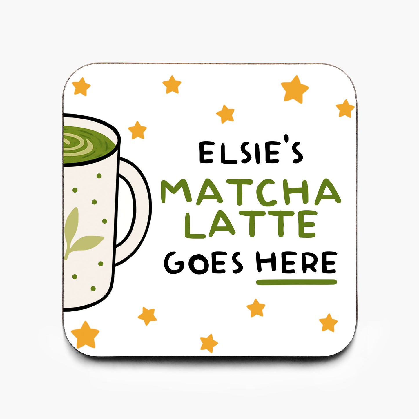 Personalised Matcha Latte Coaster