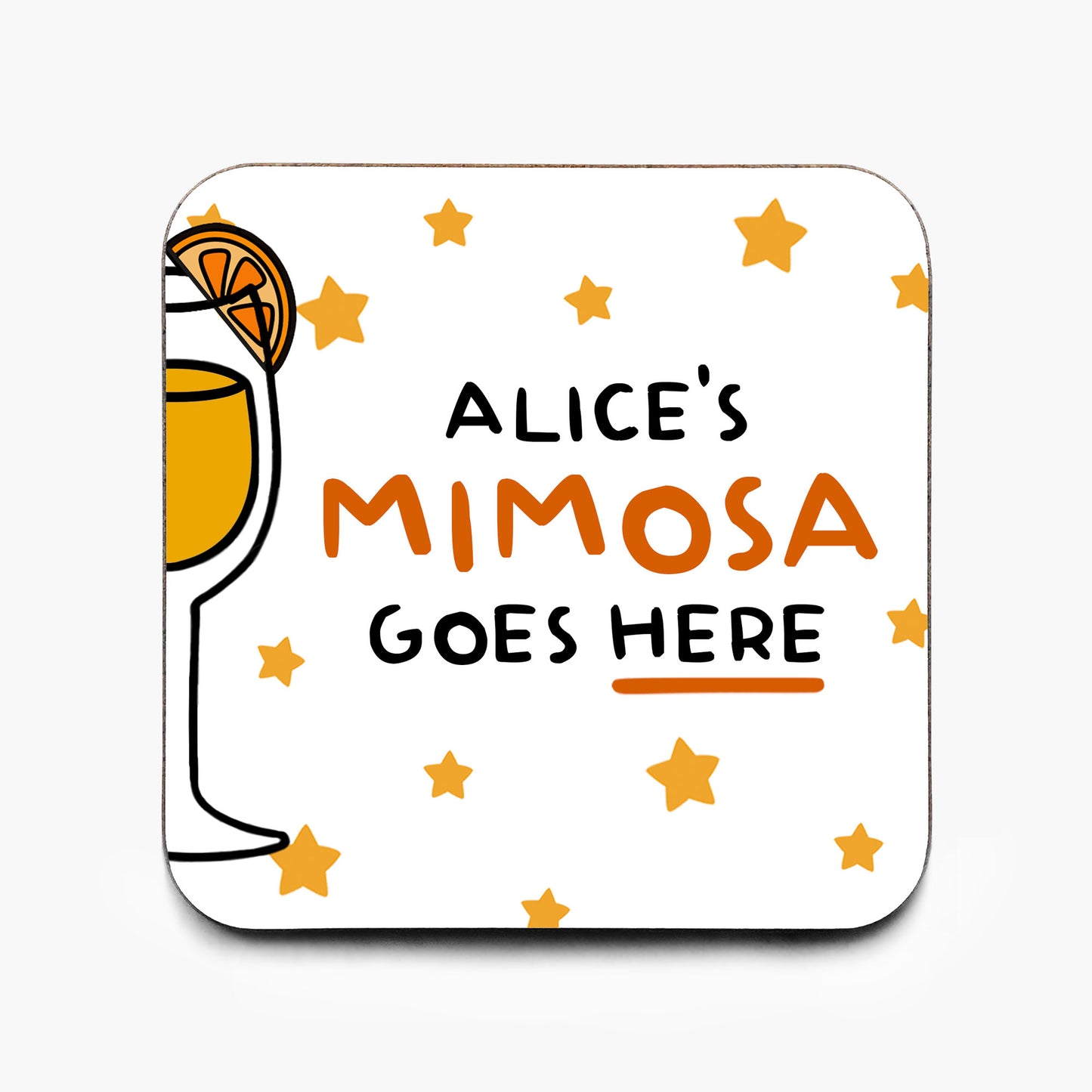 Personalised Mimosa Coaster