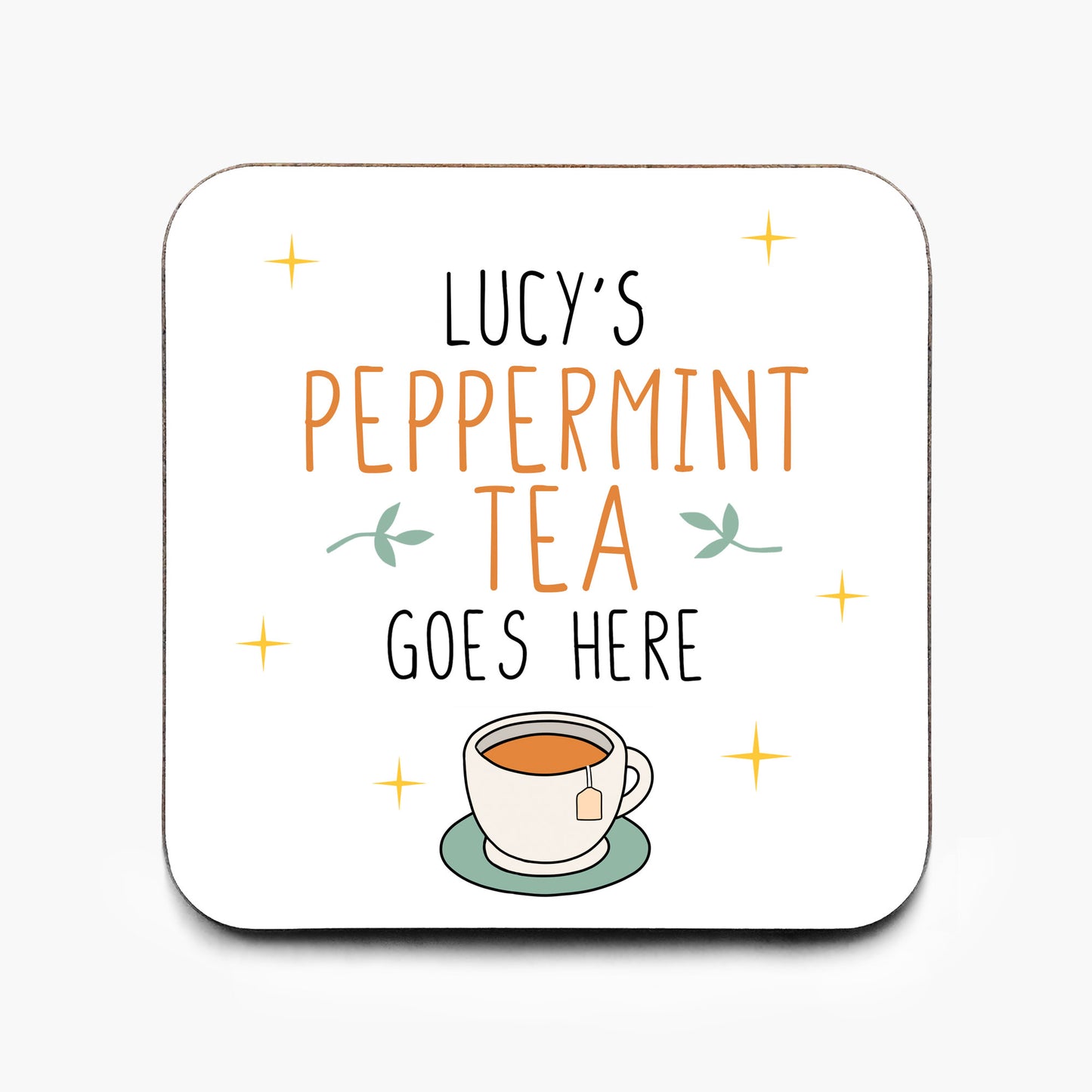 Personalised Peppermint Tea Coaster