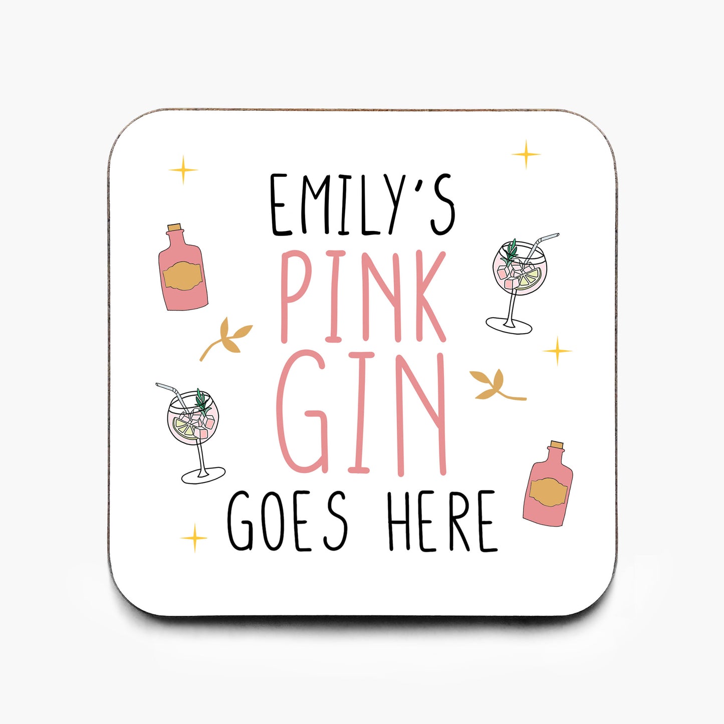 Personalised Pink Gin Coaster
