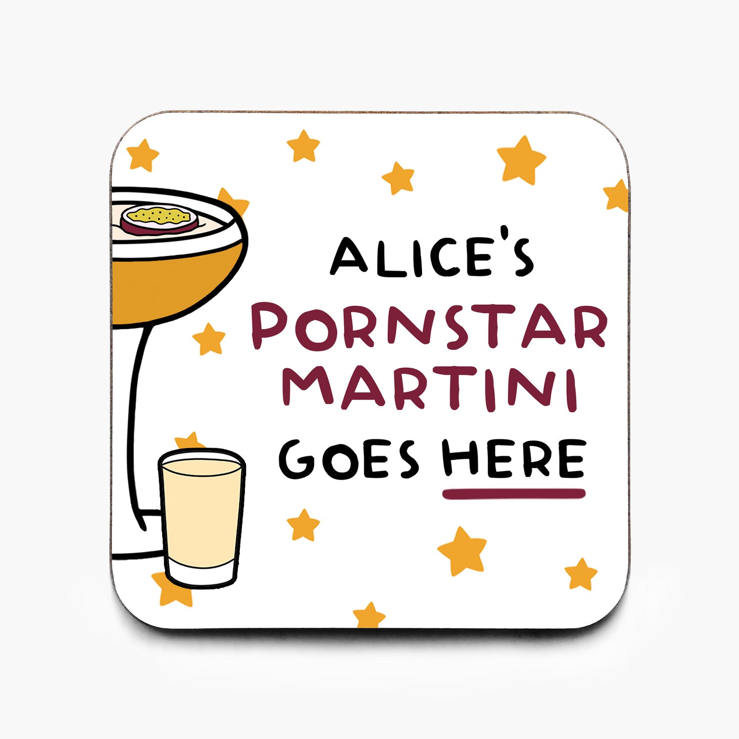 Personalised Pornstar Martini Coaster