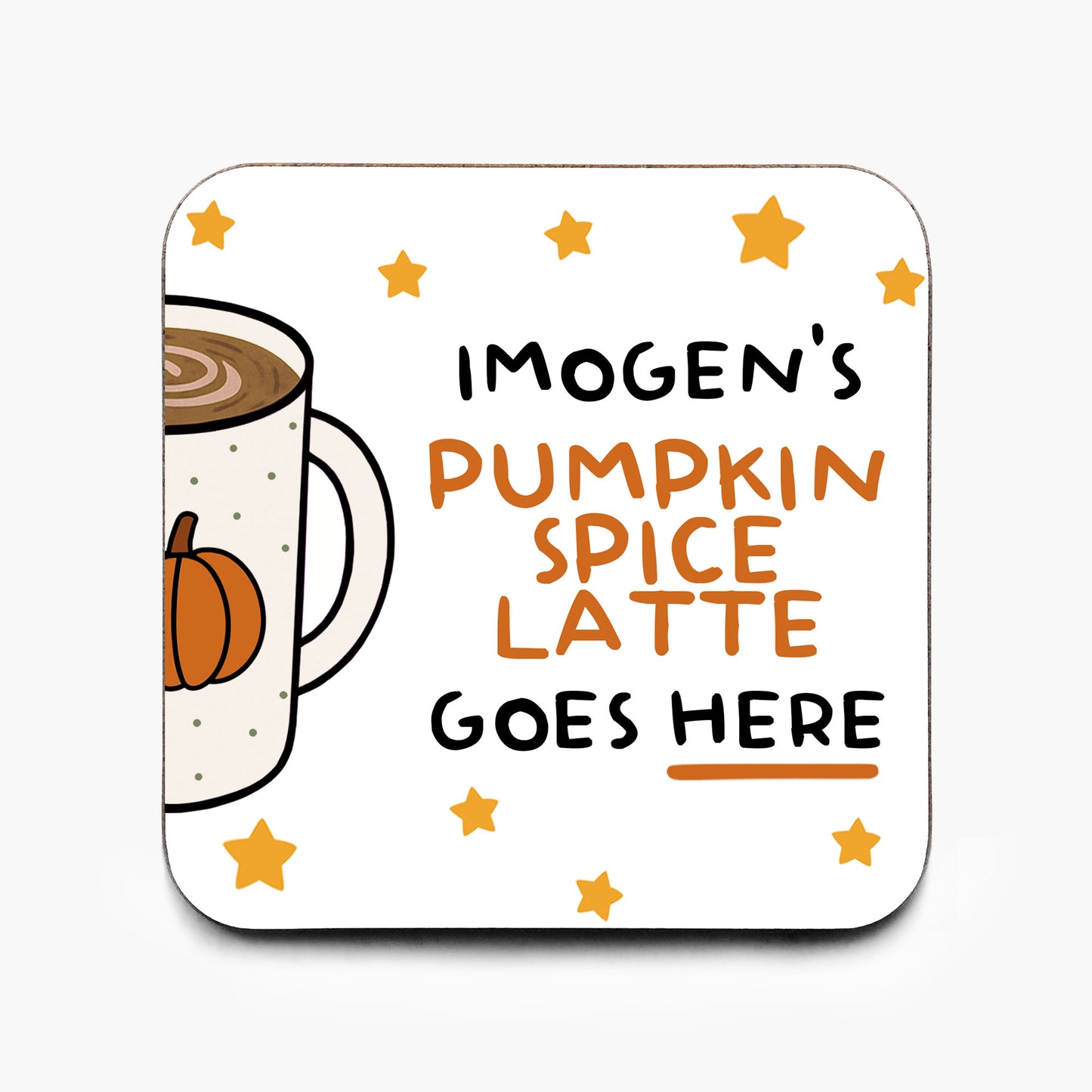 Personalised Pumpkin Spice Latte Coaster