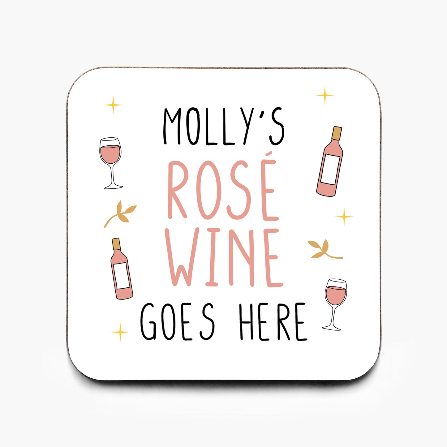 Personalised Rose Wine Coaster
