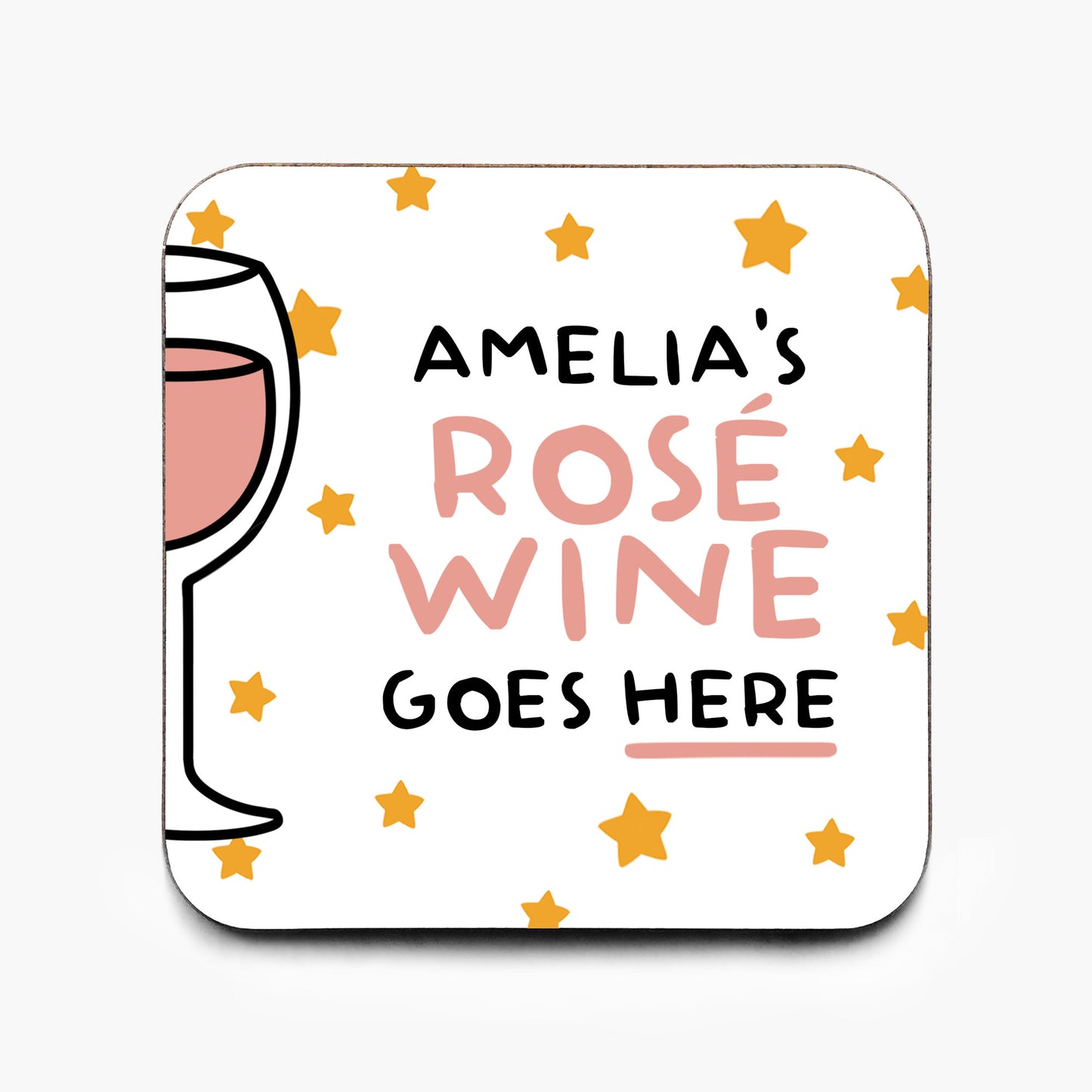 Personalised Rose Wine Coaster