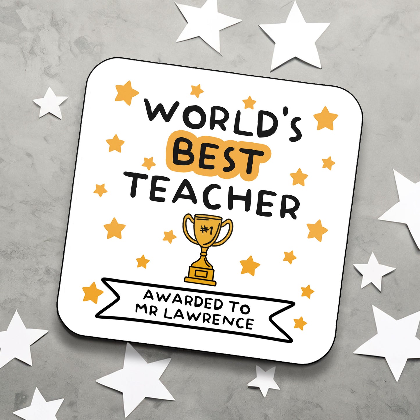 Personalised World's Best Teacher Coaster