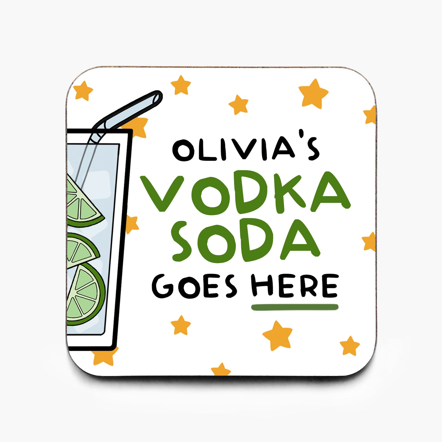 Personalised Vodka Soda Coaster