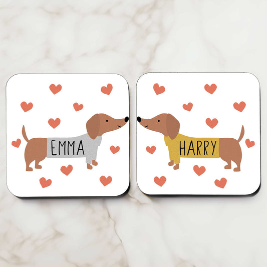 Personalised Sausage Dog Coasters