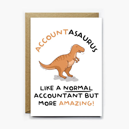 Accountant Dinosaur Card