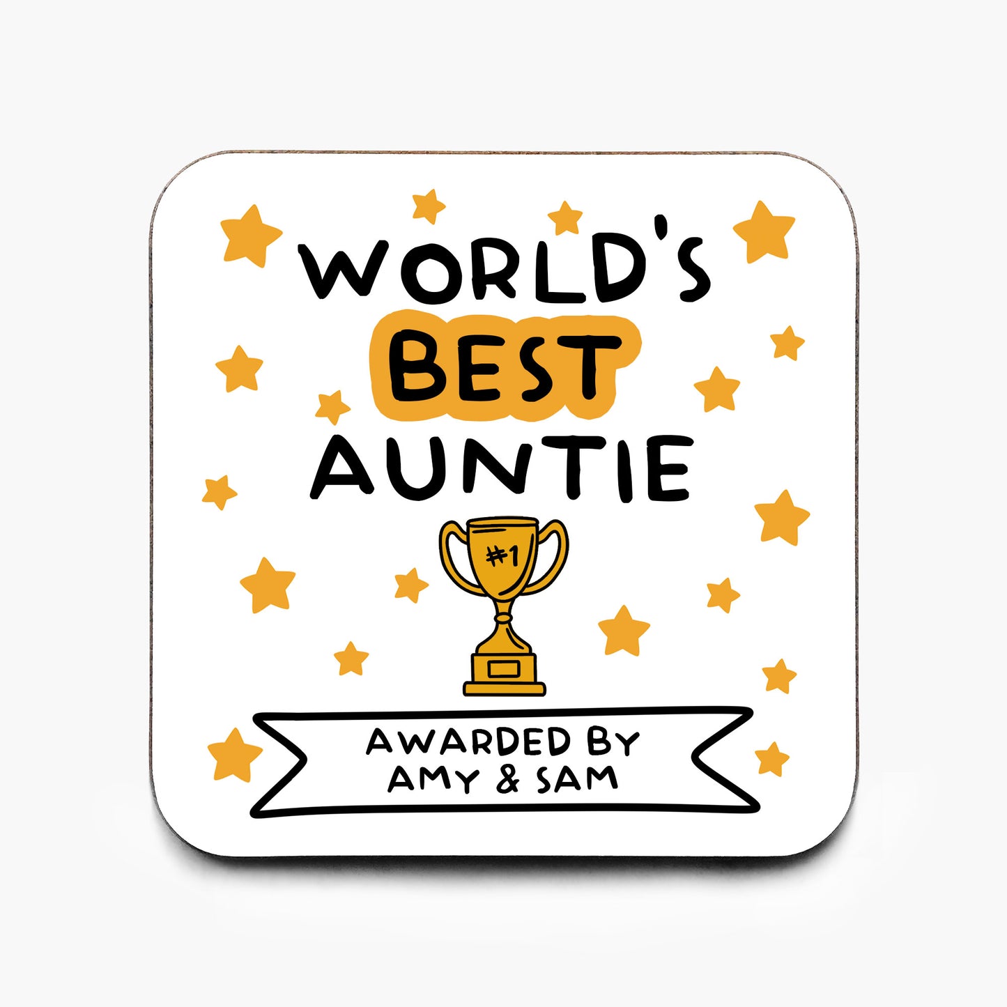Personalised World's Best Auntie Coaster