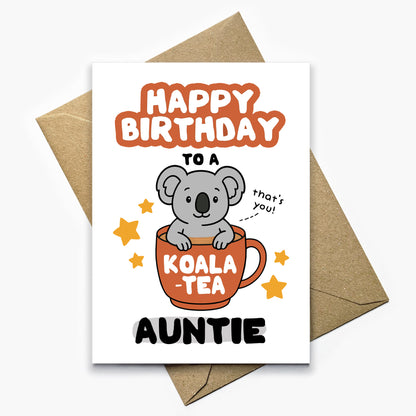 Koala-Tea Auntie Birthday Card