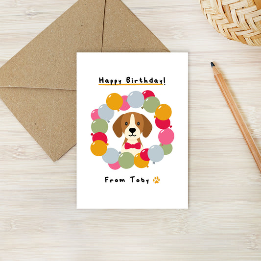 Personalised Beagle Birthday Card