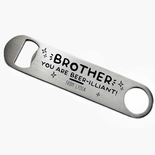 Personalised Beer-illiant Brother Bottle Opener
