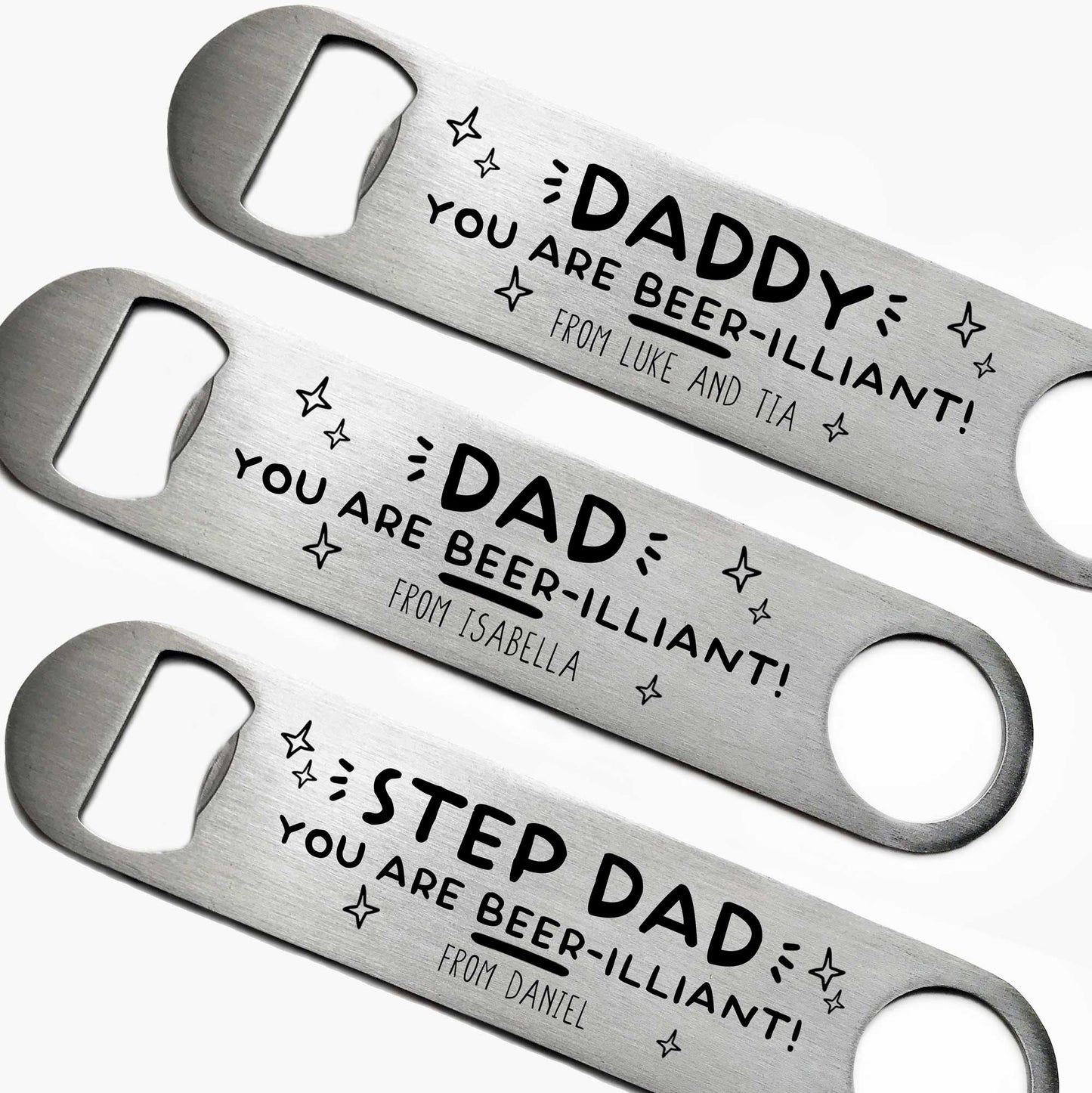 Personalised Beer-illiant Dad Bottle Opener