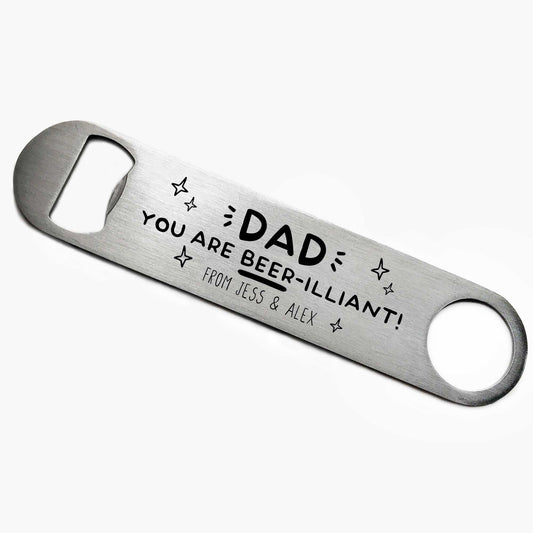 Personalised Beer-illiant Dad Bottle Opener