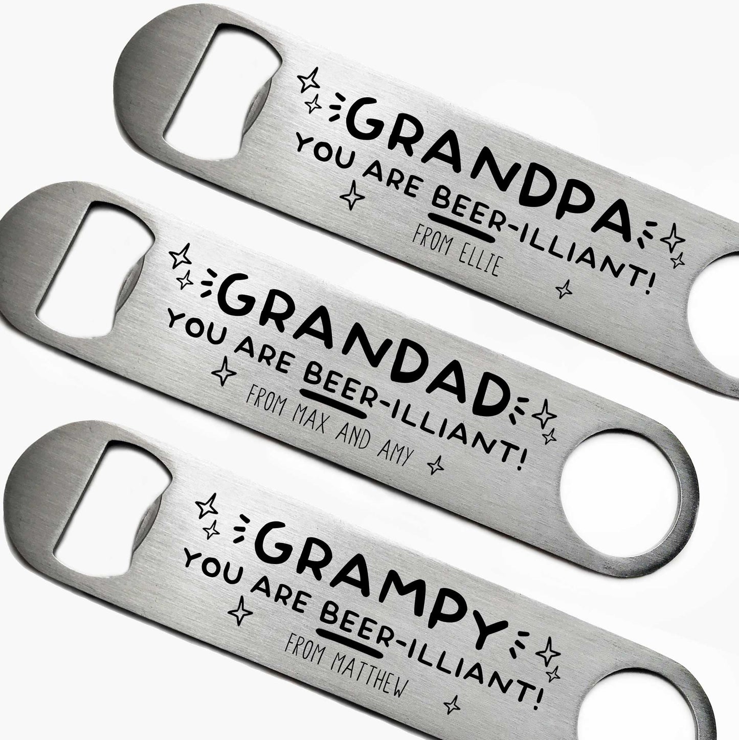 Personalised Beer-illiant Grandad Bottle Opener