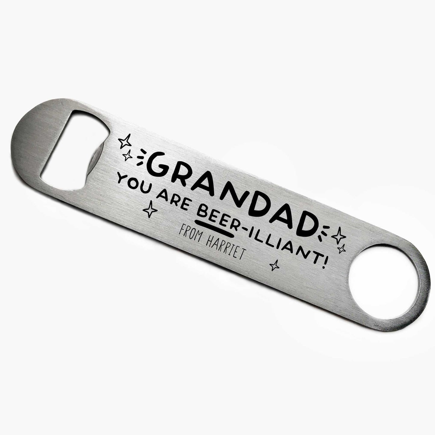 Personalised Beer-illiant Grandad Bottle Opener
