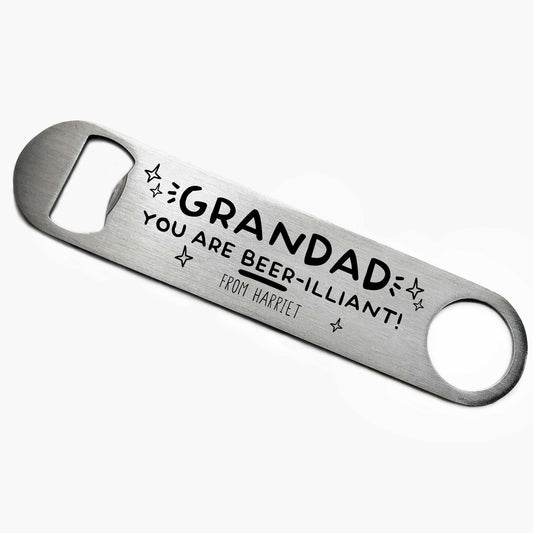 Personalised Beer-illiant Grandad Bottle Opener