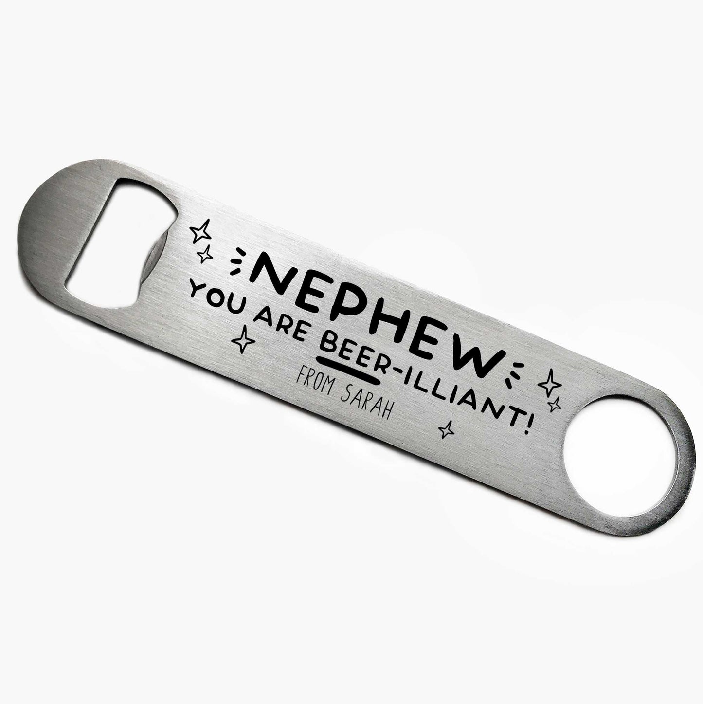 Personalised Beer-illiant Nephew Bottle Opener