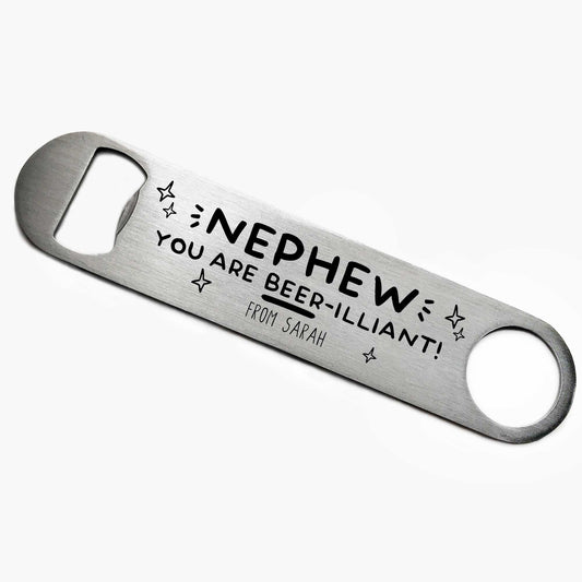 Personalised Beer-illiant Nephew Bottle Opener