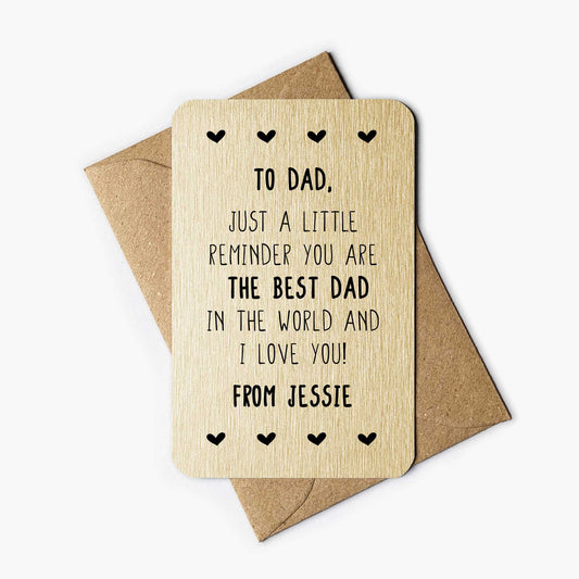 Personalised Best Dad Wallet Card