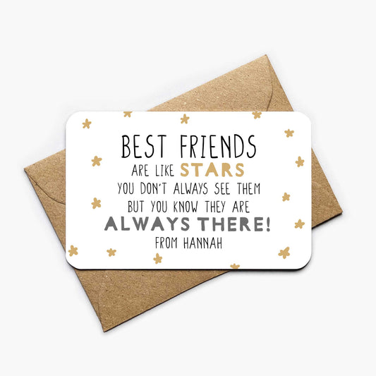 Personalised Best Friends Are Like Stars Wallet Card