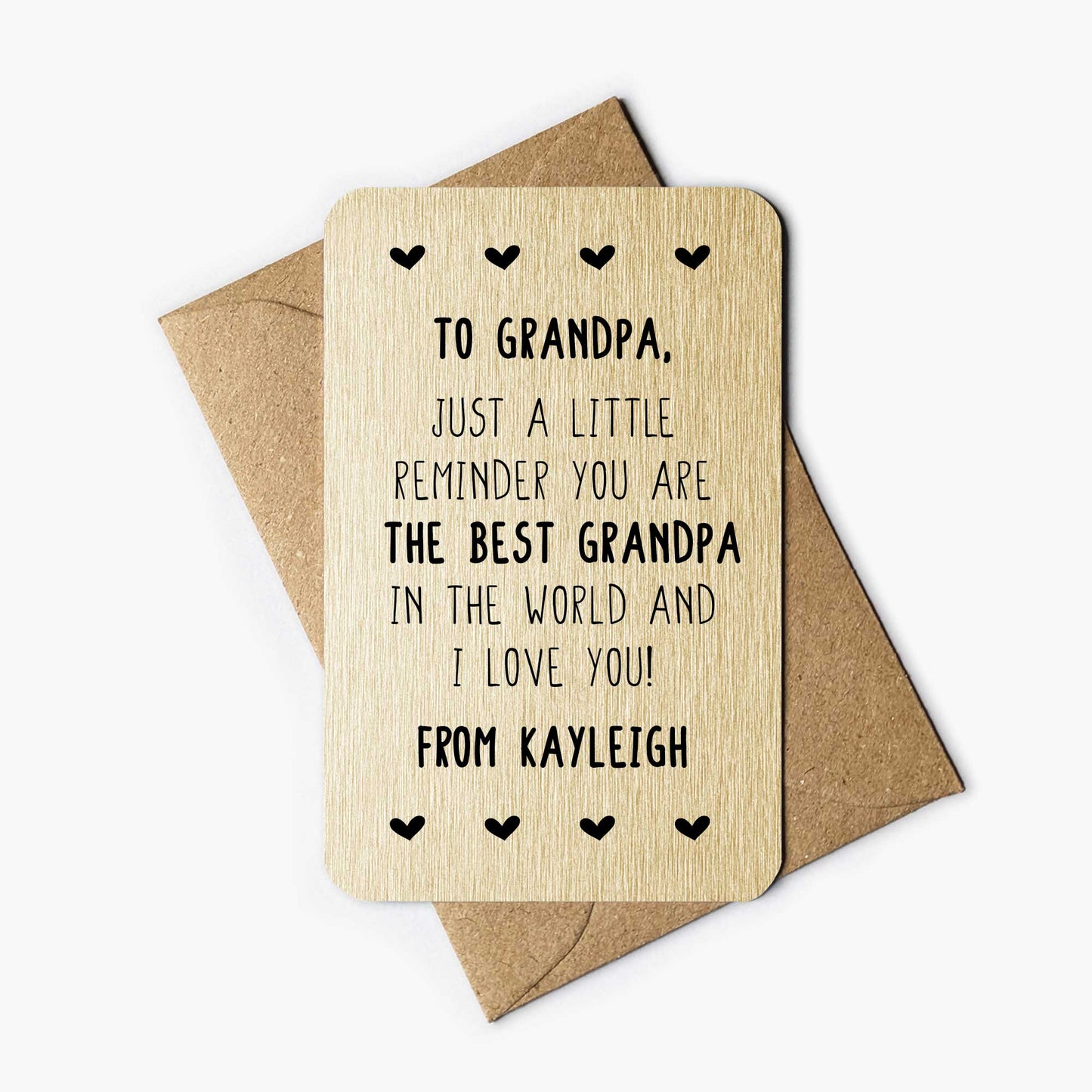 Personalised Best Grandpa Wallet Card