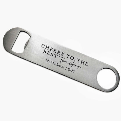 Personalised Cheers Best Teacher Bottle Opener