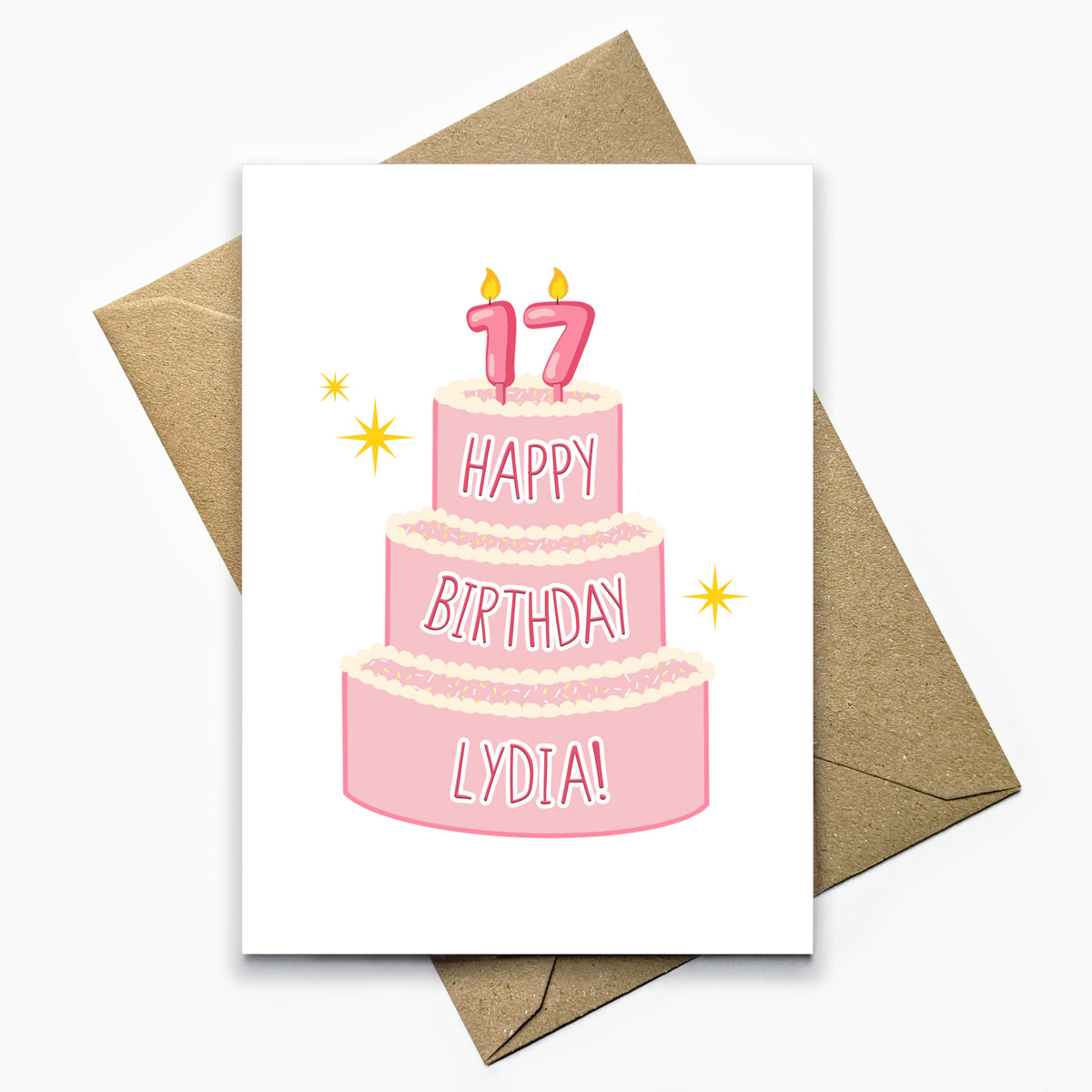 Personalised Birthday Cake Card