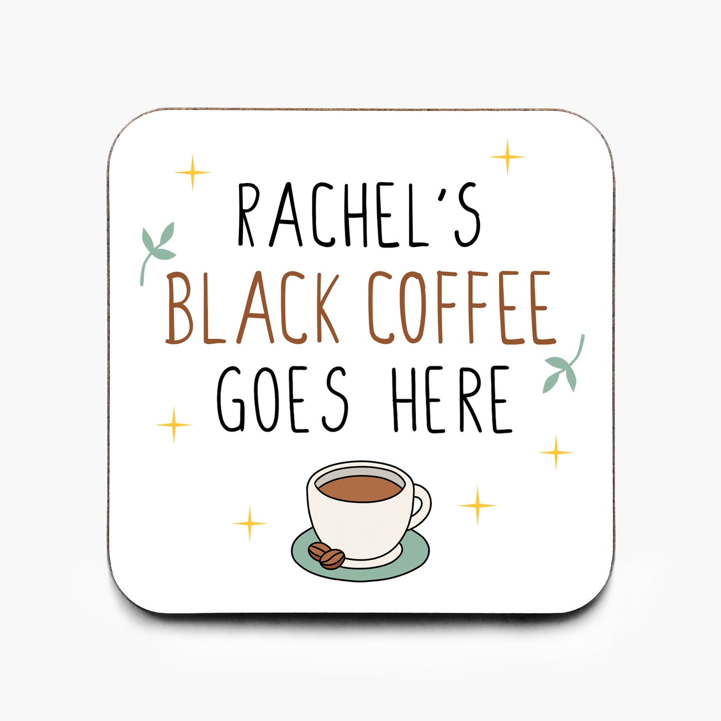 Personalised Black Coffee Coaster