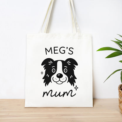 Personalised Border Collie Mum Tote Bag