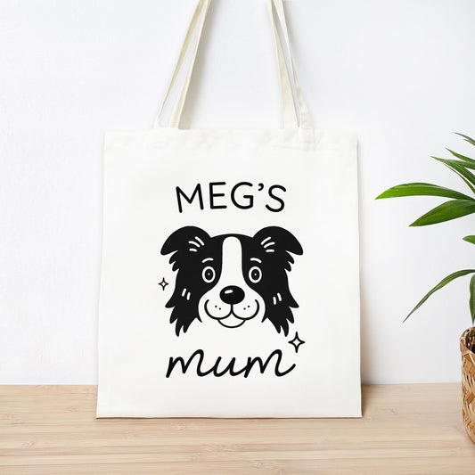 Personalised Border Collie Mum Tote Bag