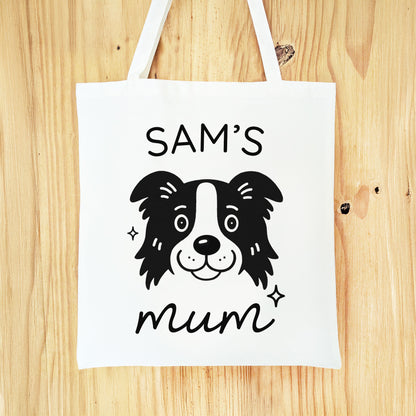 Personalised Border Collie Mum Tote Bag