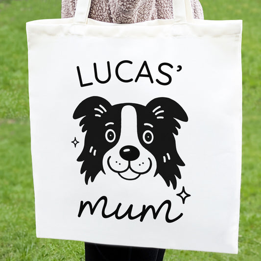 Personalised Border Collie Mum Tote Bag